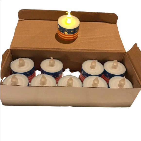Battery Operated Patriotic Flag LED Tea Light Candles - Picture 8 of 10